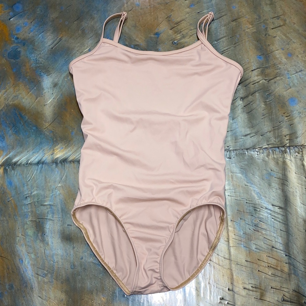 Girls Beige Nude One-Piece Bodysuit Leotard